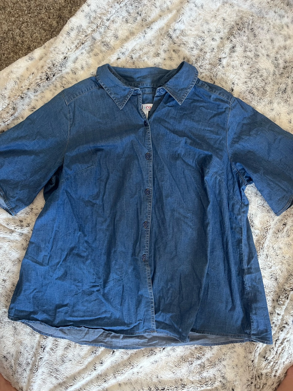 Women’s Blue Denim Button-Up Shirt